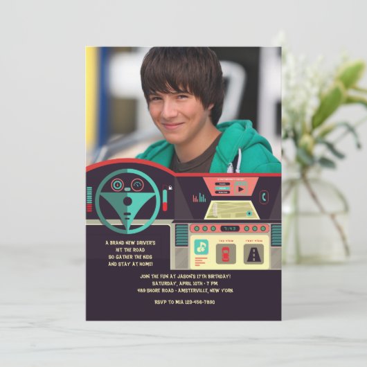 Uitnodiging voor dashboardfoto's (Staand voorkant)