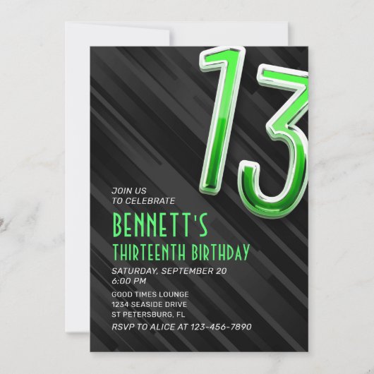 Uitnodiging voor de 13e verjaardag van de moderne  (Voorkant)