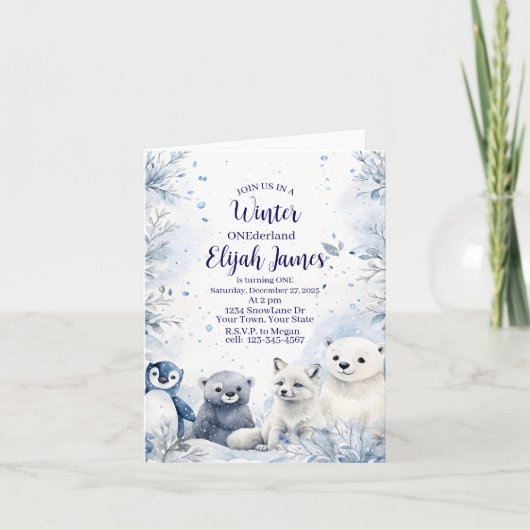 Uitnodiging voor de 1e verjaardag van de baby (Voorkant)