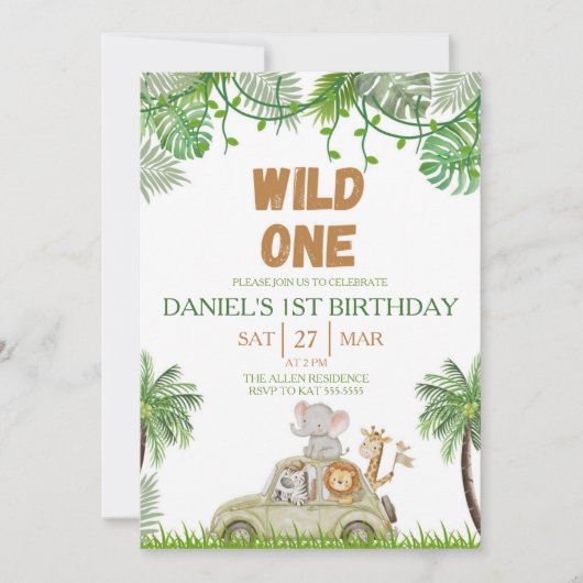 Uitnodiging voor de 1e verjaardag van de Wild One (Voorkant)