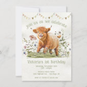 Uitnodiging voor de 1e verjaardag van een schattig (Voorkant)