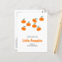 Uitnodiging voor de 1e verjaardag van Little Pumpk