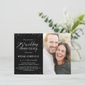 Uitnodiging voor de 25e Huwelijksjubileum Foto Fee (Staand voorkant)