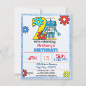 Uitnodiging voor de 2e verjaardag van de robot (Voorkant)