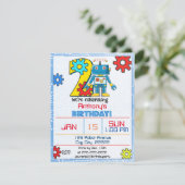 Uitnodiging voor de 2e verjaardag van de robot (Staand voorkant)