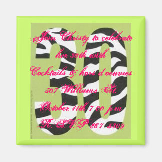 Uitnodiging voor de 30e verjaardag magneet