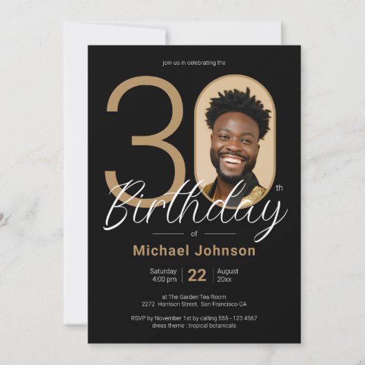 Uitnodiging voor de 30e verjaardag van Black Gold (Voorkant)