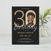 Uitnodiging voor de 30e verjaardag van Black Gold (Staand voorkant)