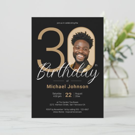 Uitnodiging voor de 30e verjaardag van Black Gold (Staand voorkant)