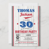 Uitnodiging voor de 30e verjaardag van honkbal. Vo (Voorkant)