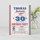 Uitnodiging voor de 30e verjaardag van honkbal. Vo (Staand voorkant)