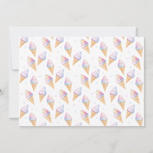 Uitnodiging voor de 3e verjaardag met ijs. (Achterkant)