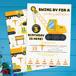 Uitnodiging voor de 3e verjaardag van de bouwkraan