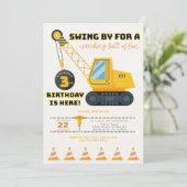 Uitnodiging voor de 3e verjaardag van de bouwkraan (Staand voorkant)