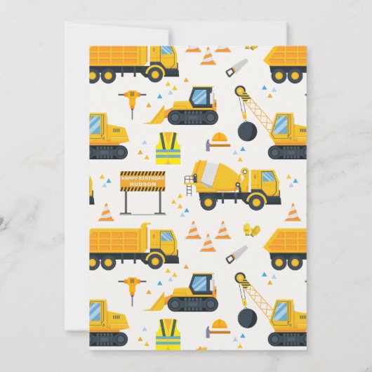 Uitnodiging voor de 3e verjaardag van de bouwkraan (Achterkant)