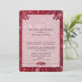 Uitnodiging voor de 40e trouwdag (robijnen huwelij (Staand voorkant)