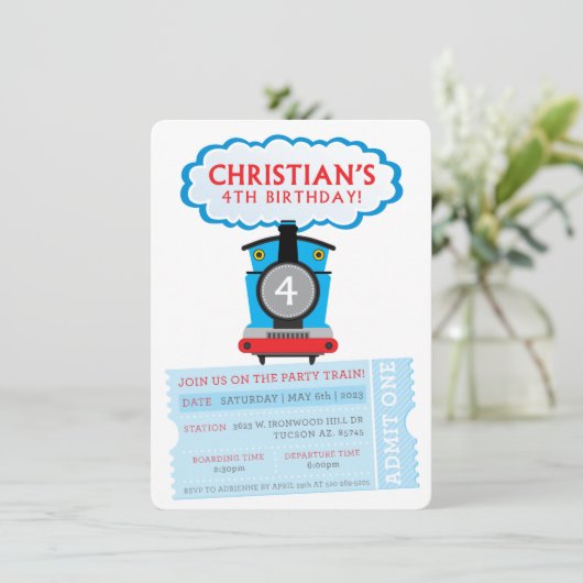 Uitnodiging voor de 4e verjaardag van de DOUANE OR (Staand voorkant)