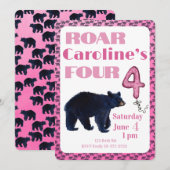 Uitnodiging voor de 4e verjaardag van Roar Four Be (Voorkant / Achterkant)