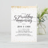 Uitnodiging voor de 50e bruiloft Jubileum-partij - (Staand voorkant)