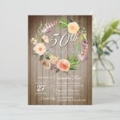 Uitnodiging voor de 50e verjaardag van de vrouw (Staand voorkant)