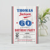 Uitnodiging voor de 60ste verjaardag van honkbal. (Staand voorkant)