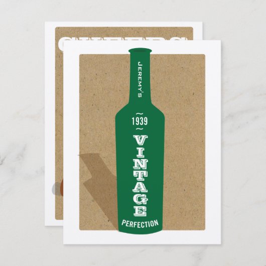  uitnodiging voor de 75e verjaardag van de wijnpar (Voorkant / Achterkant)