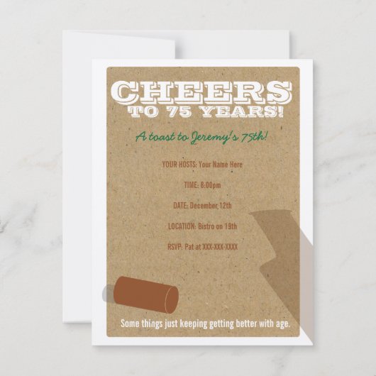  uitnodiging voor de 75e verjaardag van de wijnpar (Achterkant)