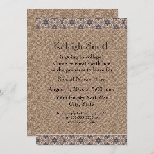 Uitnodiging voor de Abstracte tribune van Brown Fl (Voorkant / Achterkant)