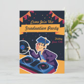 Uitnodiging voor de Afstuderen DJ Graduation Party (Staand voorkant)