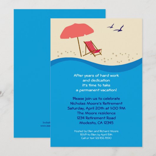 Uitnodiging voor de aftredingspartij voor elke voo (Voorkant / Achterkant)