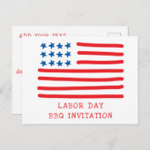 Uitnodiging voor de Amerikaanse Vlag Patriottische (Voorkant / Achterkant)