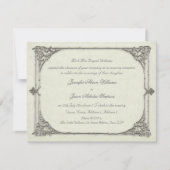 Uitnodiging voor de avondbruiloft  / Antiek Lijst (Voorkant)