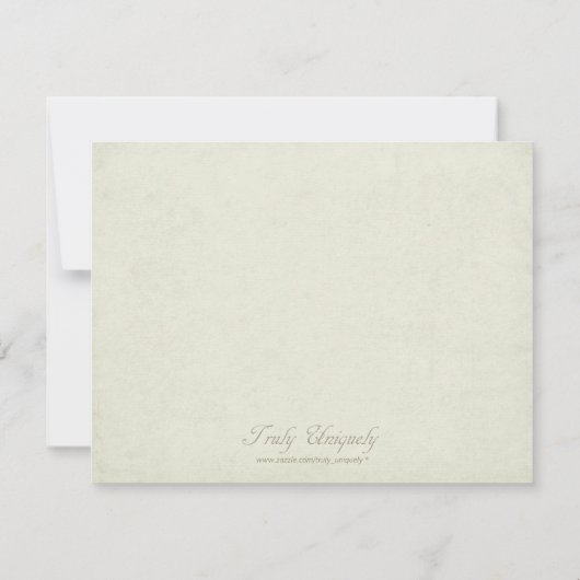 Uitnodiging voor de avondbruiloft / Antiek Lijst (Achterkant)