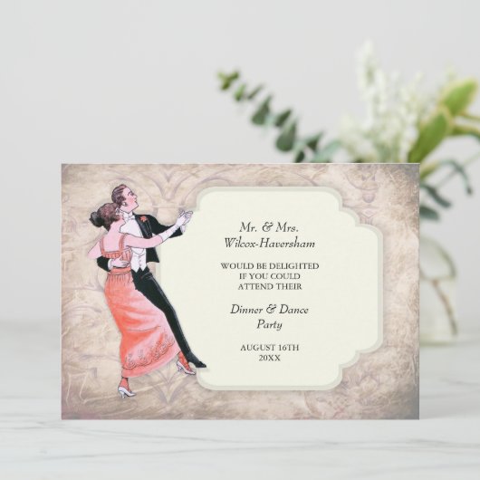  uitnodiging voor de avondeten- en danspartner (Staand voorkant)