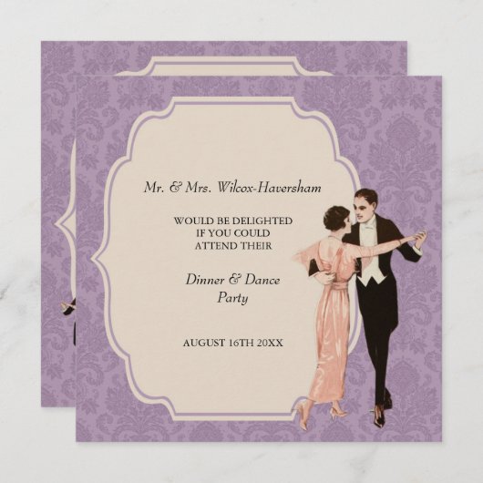  uitnodiging voor de avondeten- en danspartner (Voorkant / Achterkant)