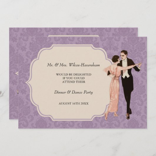  uitnodiging voor de avondeten- en danspartner (Voorkant / Achterkant)