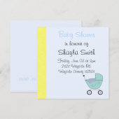 Uitnodiging voor de Baby Shower van Baby Buggy (Voorkant / Achterkant)