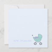 Uitnodiging voor de Baby Shower van Baby Buggy (Achterkant)