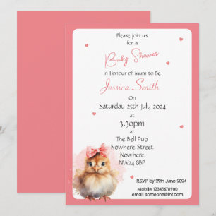Uitnodiging voor de Baby Shower van Kleine Meid Ch