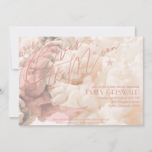 Uitnodiging voor de Baby Shower van Moon Girl (Voorkant)