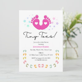Uitnodiging voor de baby shower van Tiny Toes