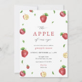 Uitnodiging voor de babyborrel "De Rode Appel van  (Voorkant)