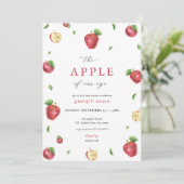 Uitnodiging voor de babyborrel "De Rode Appel van  (Staand voorkant)