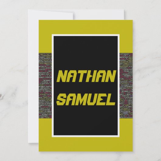 Uitnodiging voor de balie van de Coder Mitzvah (Achterkant)