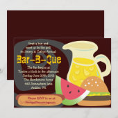 Uitnodiging voor de Bar-B-Que-zomerpartij (Voorkant / Achterkant)