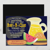Uitnodiging voor de Bar-B-Que-zomerpartij (Voorkant / Achterkant)