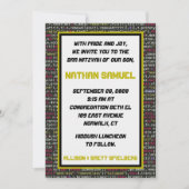 Uitnodiging voor de Bar Mitzvah van Coder's Party (Voorkant)