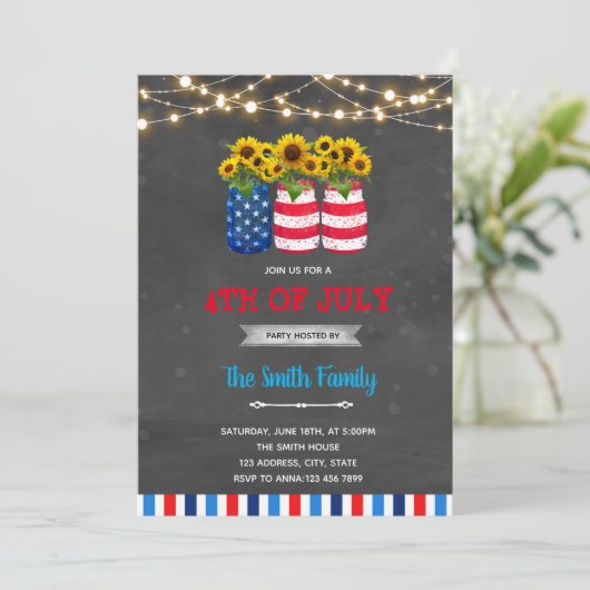 uitnodiging voor de bbq - uitnodiging van 4 juli v (Staand voorkant)