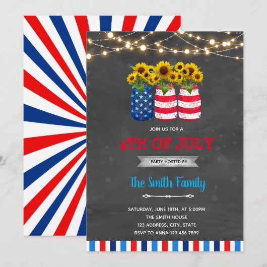 uitnodiging voor de bbq - uitnodiging van 4 juli v (Voorkant / Achterkant)