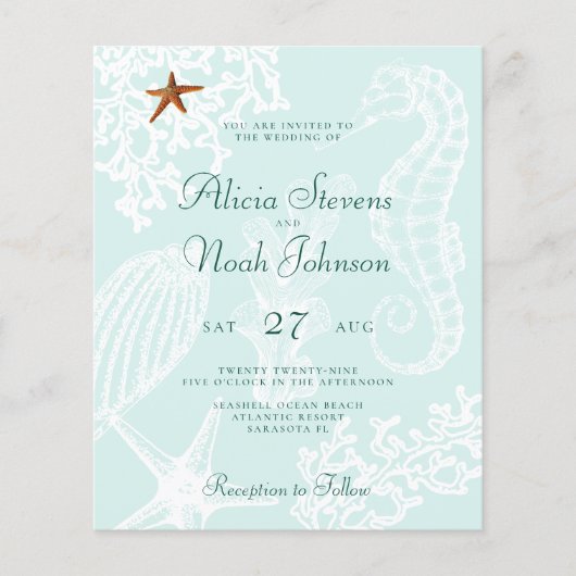 Uitnodiging voor de bestemming van het strand voor (Voorkant)